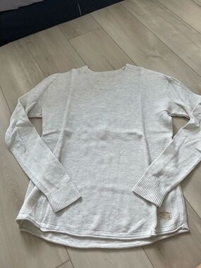 Men's Crewneck Waffle Knit Sweater - Cream
